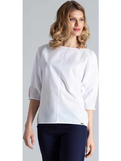 Hladká biela blúzka bez potlače