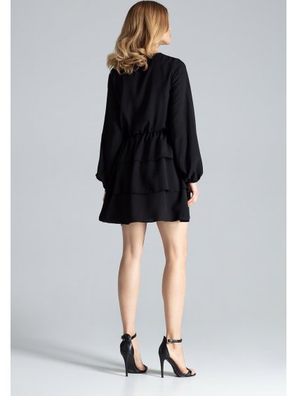 Čierne skladané šaty