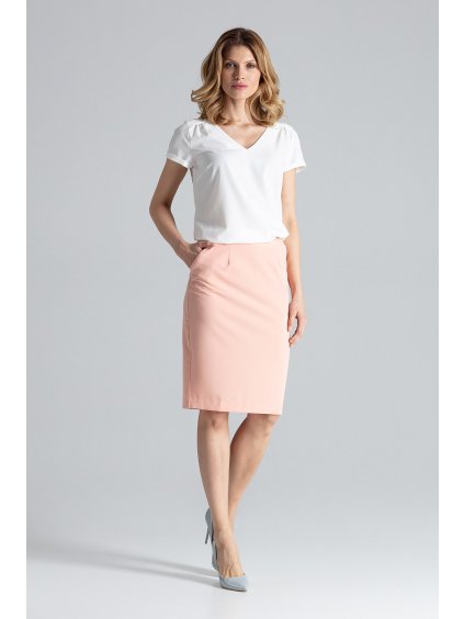 Marhuľová rovno strihaná sukňa