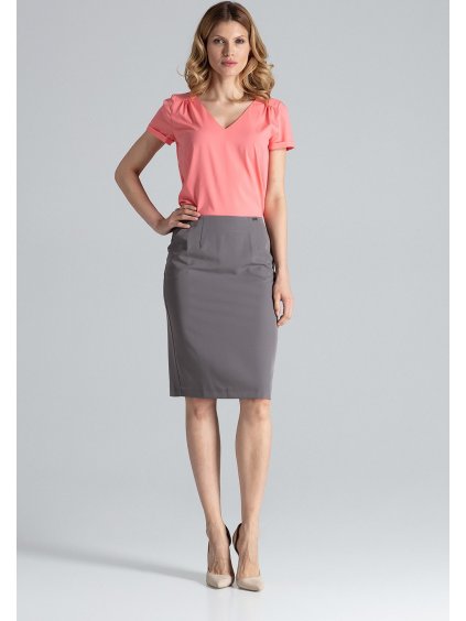 Sivá rovno strihaná sukňa