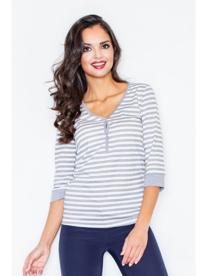 Sivá blúzka s prúžkami