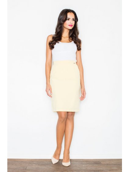 Klasická sukňa do pásu žltej farby