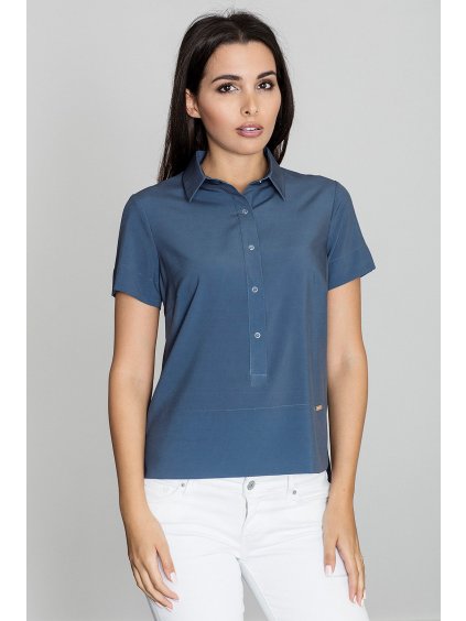 Modrá blúzka bez potlače