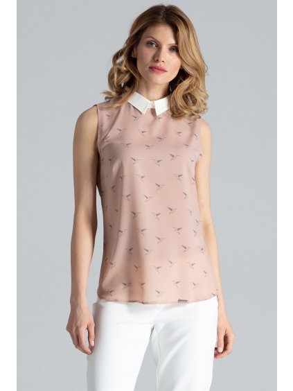 Púdrová blúzka s golierom