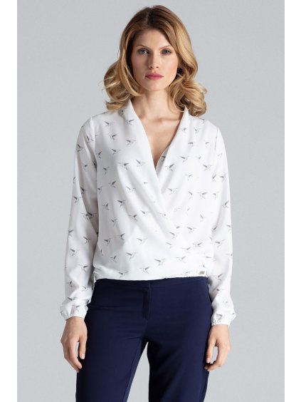 Smotanová preložená blúzka