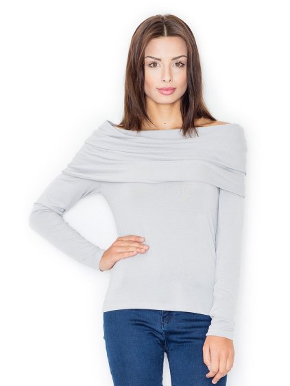 Šedá blúzka s golierom