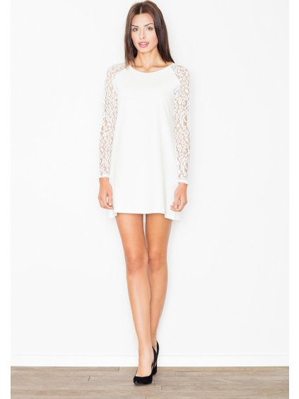 Dámske elegantné šaty v smotanovej farbe