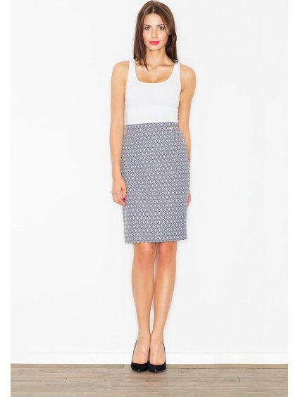 Dámska sivá sukňa so vzormi