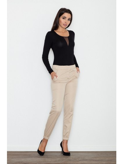 Dámske béžové elegantné nohavice