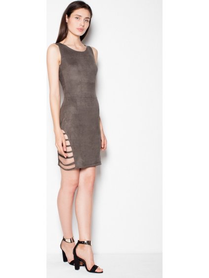 Šaty s vystrihnutými pásikmi na stehnách VT062 Olive green