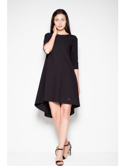 Čierne šaty s asymetrickou sukňou