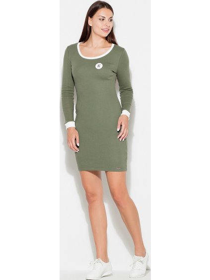 Zelené športové šaty s dlhým rukávom K45 Olive
