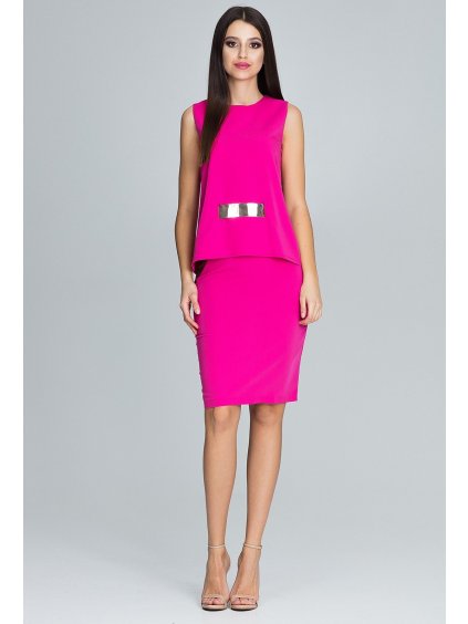 Dámsky set top so sponou + sukne M584 Fuchsia
