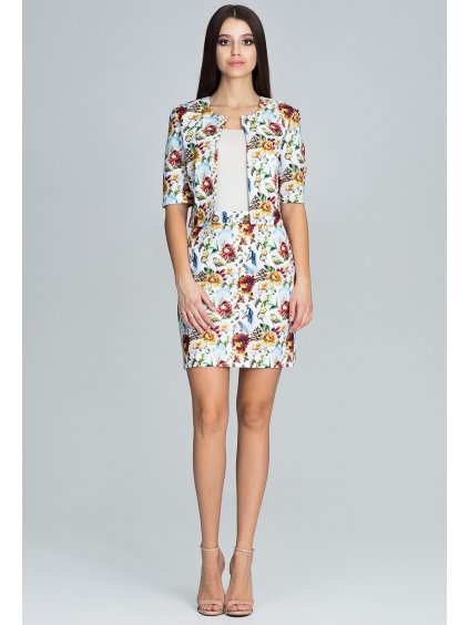 Dámsky kvetinový set saka a sukne M591