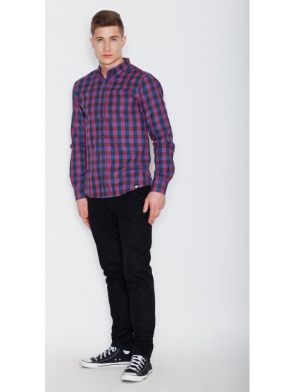 Modro-červená košeľa