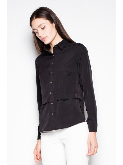 Čierna košeľa s rozpárkami