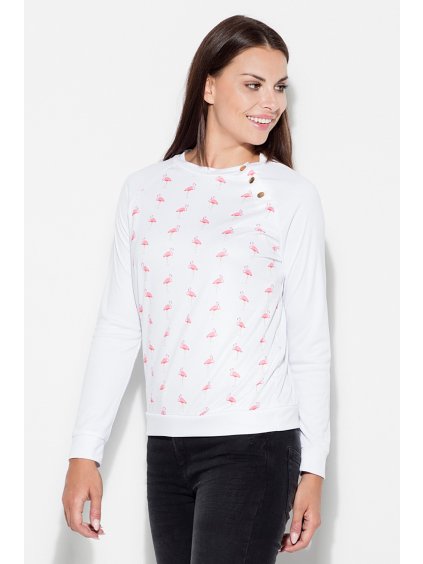 Plameniaková mikina so zlatými cvočkami