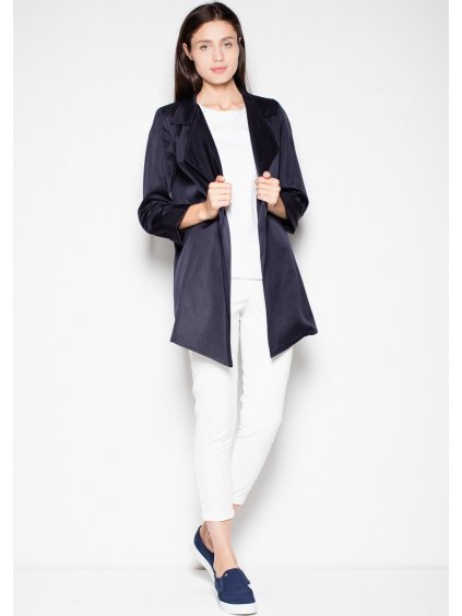 Tmavo modrý blejzer so širokými rukávmi