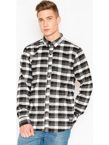 Čierna kockovaná košeľa