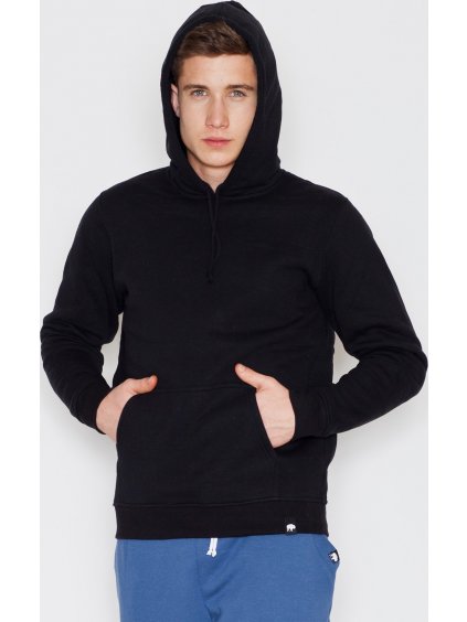 Čierna bavlnená mikina s kapucňou