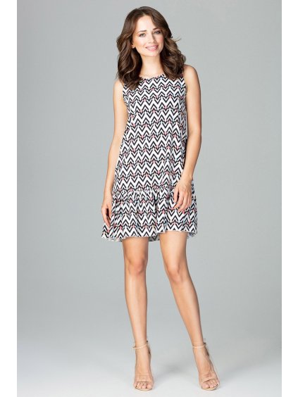 Vzorované šaty s volánom