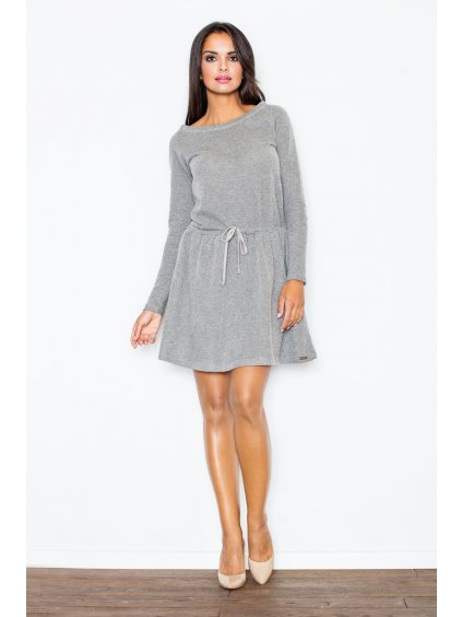 Tmavo sivé bavlnené šaty M334 Dark grey