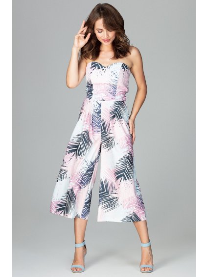 Overal s palmovými listami a širokými nohavicami