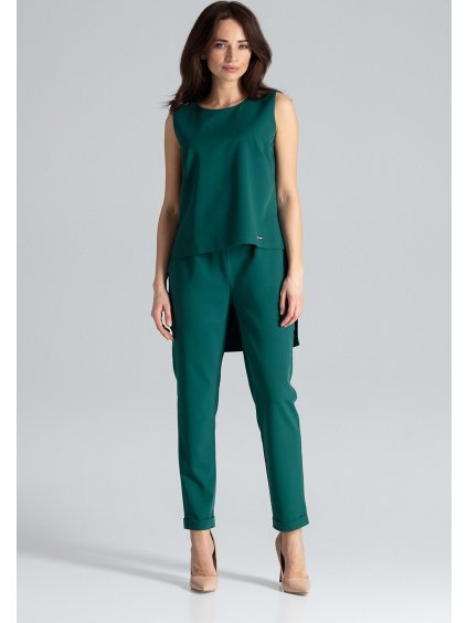 Zelený dámsky set s asymetrickým topom