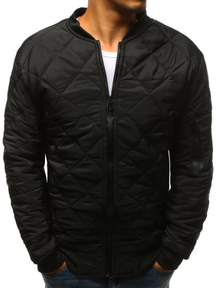 Pánska prešívaná čierna bomber bunda
