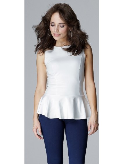 Smotanová blúza bez rukávov