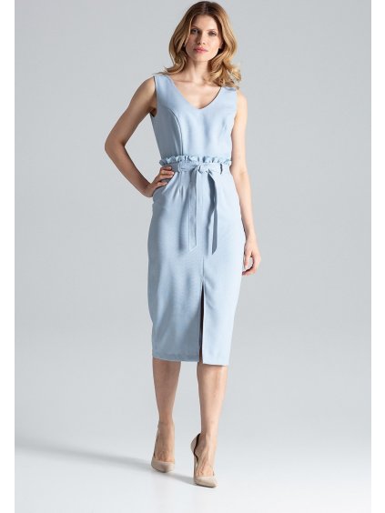 Modré šaty s mašľou M633 Light Blue