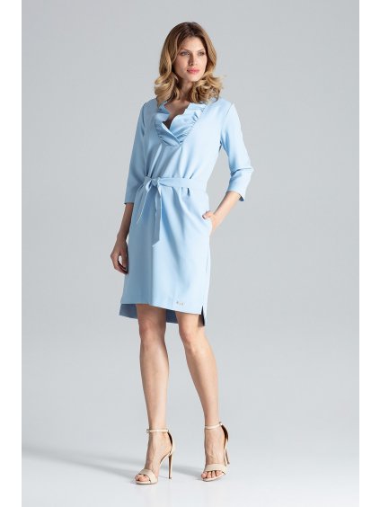 Modré šaty s mašľou M644 Blue