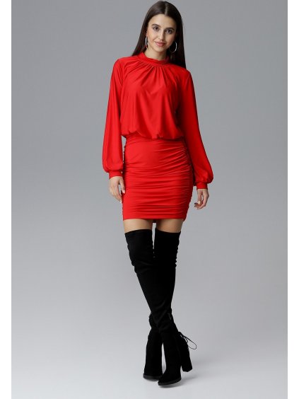 Červené šaty s volánikom M635 Red