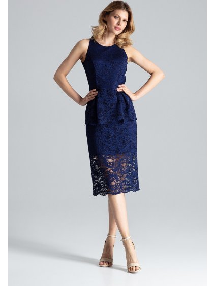 Elegantné modré šaty