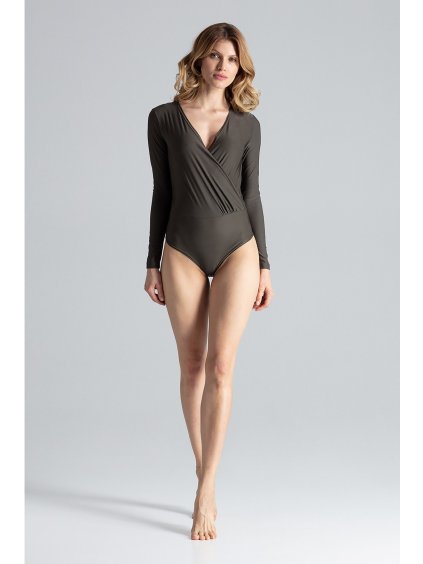 Zelené body s hlbším výstrihom M648 Olive