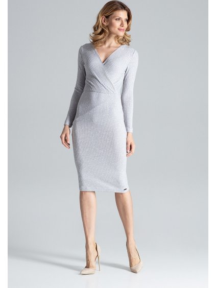 Šedé pletené šaty M637 Grey