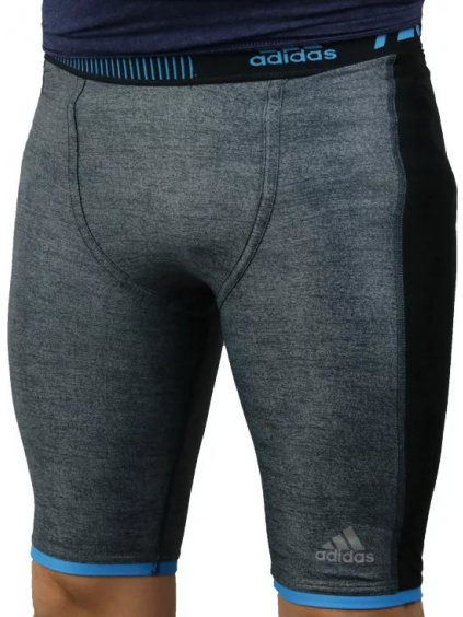 Sivé pánske šortky Adidas Techfit Chill Short Tights