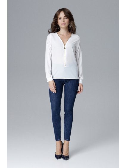 Smotanová blúza so zipsom