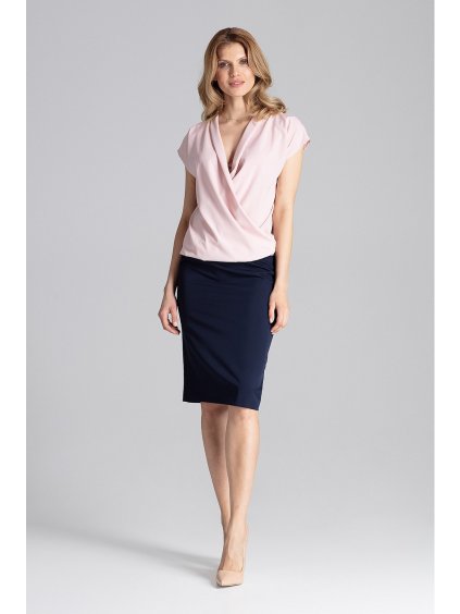 Ružová prekladaná blúza