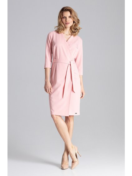 Ružové šaty s opaskom