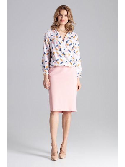 Biela dámska blúzka so vzorom