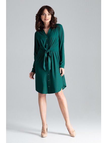 Zelené šaty s viazaním