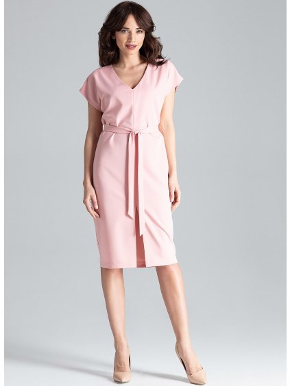 Ružové šaty s rozpárkom