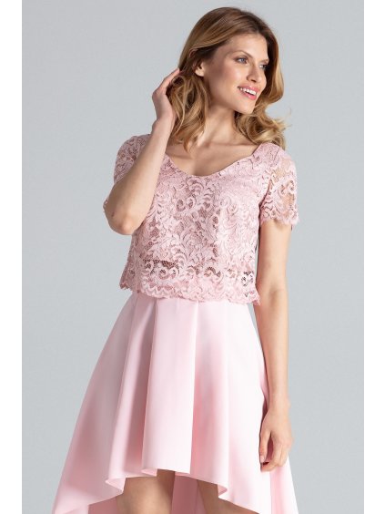 Svetloružová Súprava s čipkovým topom