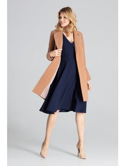 Elegantný svetlo hnedý kabát