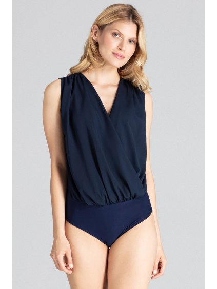 Body s prekladaným výstrihom M677 Navy