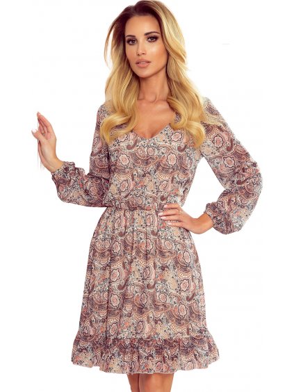 Béžové boho šaty so vzorom LUISA