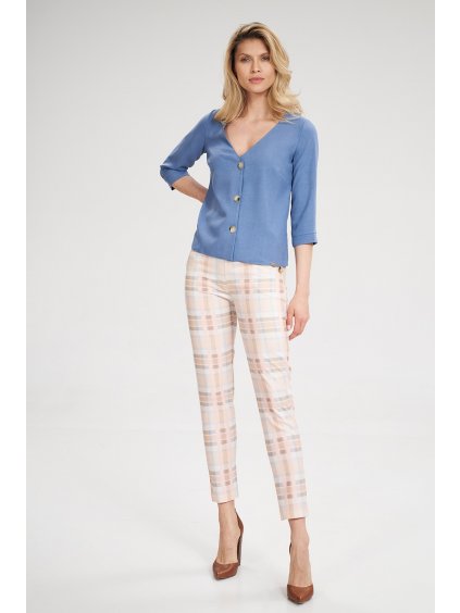 Kárované elegantné nohavice