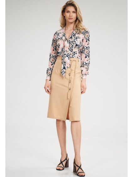 Béžová midi sukňa M697 Beige