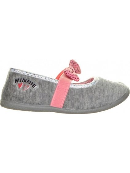 Minnie Mouse dievčenské sivé papuče